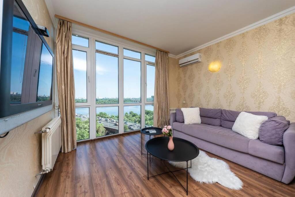 Apartments With Crazy Panoramic View Of The Dniepr Kiew Exterior foto